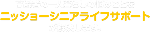 高齢者の一人暮らしの悩みごとをニッショーシニアライフサポートが解決します。