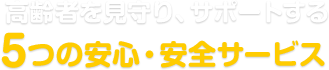 高齢者を見守り、サポートする、5つの安心・安全サービス